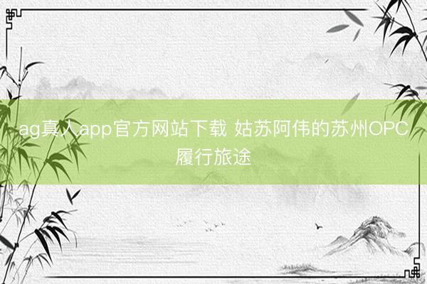 ag真人app官方网站下载 姑苏阿伟的苏州OPC履行旅途