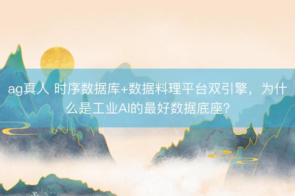 ag真人 时序数据库+数据料理平台双引擎，为什么是工业AI的最好数据底座？