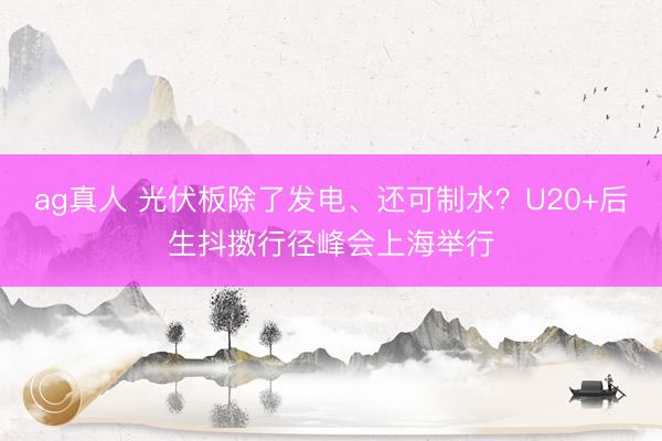 ag真人 光伏板除了发电、还可制水？U20+后生抖擞行径峰会上海举行