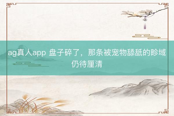 ag真人app 盘子碎了，那条被宠物舔舐的畛域仍待厘清
